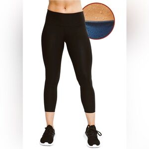 Womens Athletic Sweat Shaper Compression Leggings Black Size Large